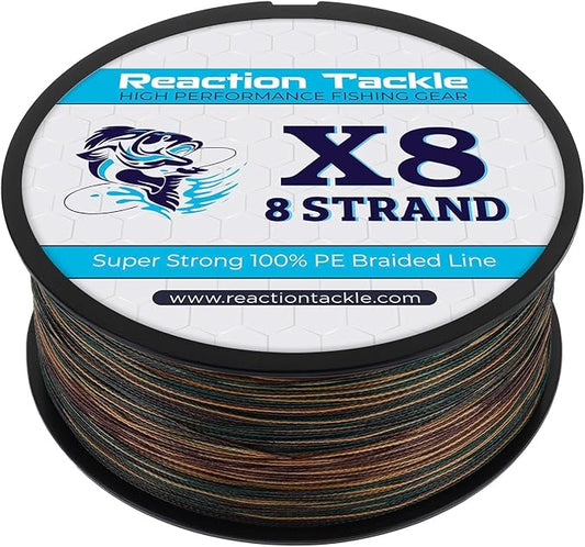 Reaction Tackle Braided Fishing Line - Pro Grade Power Performance for Saltwater or Freshwater Fish - Colored Fishing Line Braid for Extra Visibility