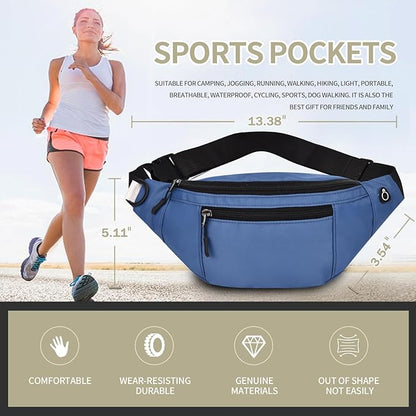 DAITET Crossbody Fanny Pack for Men&Women,Large Waist Bag & Hip Bum Bag with Adjustable Strap for Outdoors Workout Traveling Casual Running Hiking Cycling