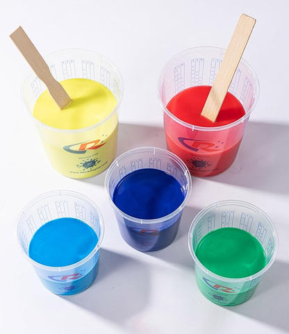 Paint Mixing Cup 20 Ounce, Accurate Measurements in Ratios and OZ. and ML, 12PCS Plastic Graduated Measuring Cups for Paint, Resin, Epoxy, Acrylic, Pigments, Art