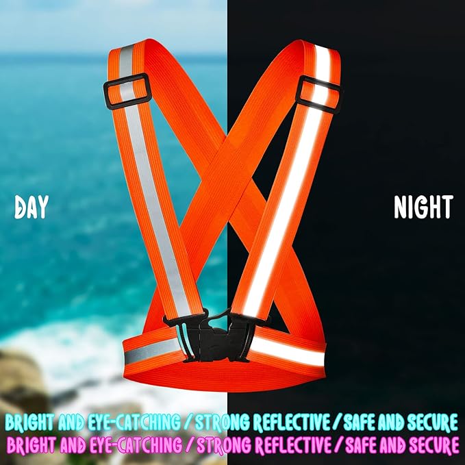 Macarrie 15 Pcs High Visible Reflective Running Vest Adjustable Reflective Safety Vest Elastic Safety Straps Gear for Walking at Night for Night Running Outdoor Dog Adults