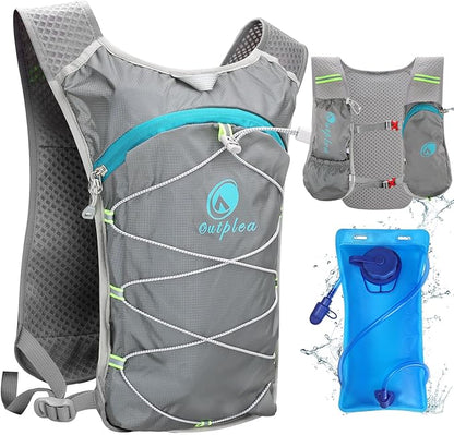 Small Lightweight Hydration Backpack with 2L Water Bladder for Race, Lightweight Running Water Vest for Hiking
