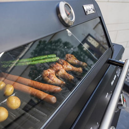 Monument Grills Outdoor Barbecue Stainless Steel 3 Burner Propane Gas Grill, 48,000 BTU Patio Garden Grill with Side Burner and Knob Controls, Mesa325 with BBQ Cover