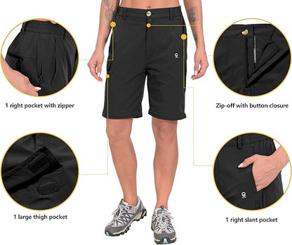 Little Donkey Andy Women's Stretch Convertible Pants, Zip Off Quick Dry Hiking Pants