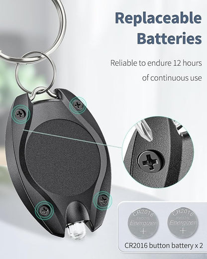 Uniclife 10 Pack LED Keychain Flashlight Mini LED Keychain Light 14 Lumen Portable Ultra Bright Battery Powered Key Ring Torch for Outdoor Camping Party Hiking and Emergency Lighting