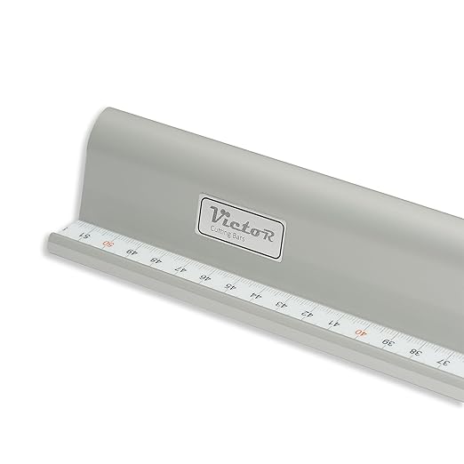 Victor 18-Inch Professional Aluminum Safety Ruler with Finger Guard Edge and Non-Slip Base - Ideal for Large-Scale Precision Cutting - Heavy-Duty Cutting Ruler for Safe Use