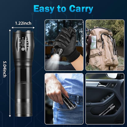 12Pack LED Flashlights High Lumens, 5Mode Tactical Flashlight for Home, Small Flashlights Powerful, Pocket Flashlight Battery Powered, Adjustable Torch Light, Mini Flash Light for Emergencies Camping