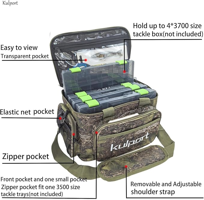 Fishing Tackle Bag - Non-Slip Shoulder Strap, Suitable for 3700/3600/3500 Tackle Box, Freshwater & Saltwater Fishing