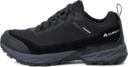 Queday Mens Waterproof Hiking Shoes Lightweight Outdoor Cordura Walking Shoes Breathable Hike Trekking Trails Camping Climbing