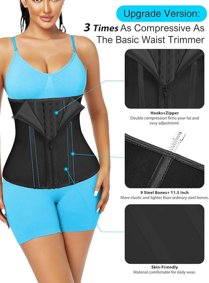 Short Torso Waist Trainer for Women Lower Belly Fat, Workout Fajas Colombianas Waist Cincher Corset