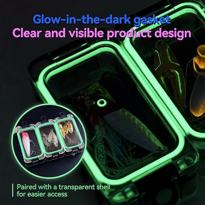 Tackle Box 4 and 8pcs Optional Combination Removable Freely Assemble Fishing Tackle Storage Cube Waterproof Fishing Tackle Organizer With Strong Magnetic Function Luminous (8, Black)