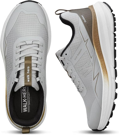 Mens Hiking Shoes for Plantar Fasciitis, Waterproof Walking Shoes for Men with Arch Support, Lightweight Mens Sneakers for Cushioned Comfort