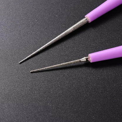 EXCEART Bead Hole Reamer Needle Opener Drill Puncher - Bead Reamer Set Hole Opener for Glass Plastic Metal Jewelry Making Hand Drill