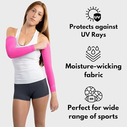 CompressionZ Compression Arm Sleeves for Men & Women| Cooling UV Sun Protection Elbow Pain Relief for All Sports and Recovery