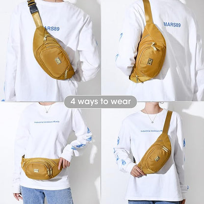 DAITET Crossbody Fanny Pack for Men&Women,Large Waist Bag & Hip Bum Bag with Adjustable Strap for Outdoors Workout Traveling Casual Running Hiking Cycling