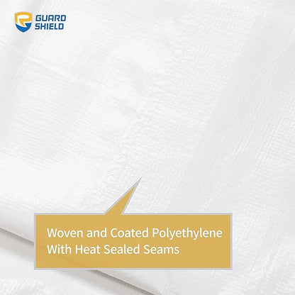 GUARD SHIELD Tarp White 9x9 Feet Multi Purpose Waterproof Poly Tarp Cover 5mil