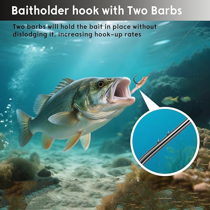 Octopus Baitholder Fishing Hooks, 50/100pcs Sharp Barbed High Carbon Steel Offset Circle Hooks for Freshwater Saltwater
