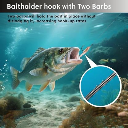 Octopus Baitholder Fishing Hooks, 50/100pcs Sharp Barbed High Carbon Steel Offset Circle Hooks for Freshwater Saltwater