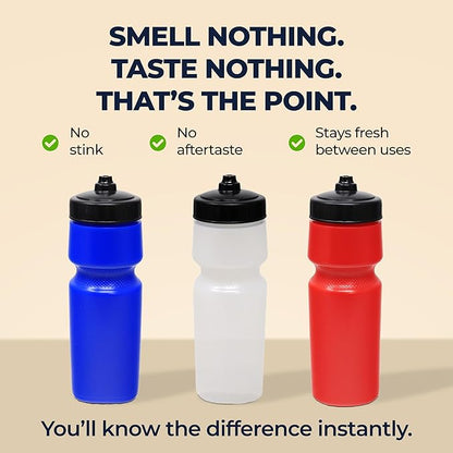 Rolling Sands USA Made 24 oz Sports Squeeze Water Bottles, 3 Pack, BPA-Free, Easy Drink One Way Flow Valve, Fits Most Bike Cages, Dishwasher Safe, Durable, Reusable and Lightweight, Red