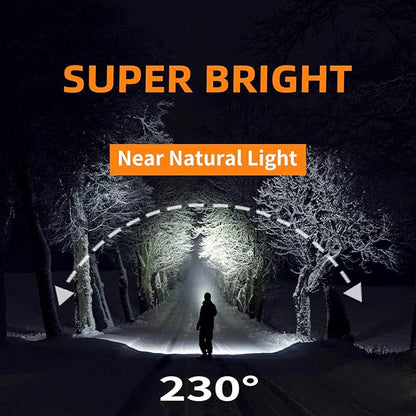 Headlamp Rechargeable PRO+,7500mAh 1500 Lumen Super Bright 230°Beam LED Head Lamp,Head Lights for Forehead,3 Modes,IPX6 Headlamps for Adults Camping/Mechanic/Hard Hat