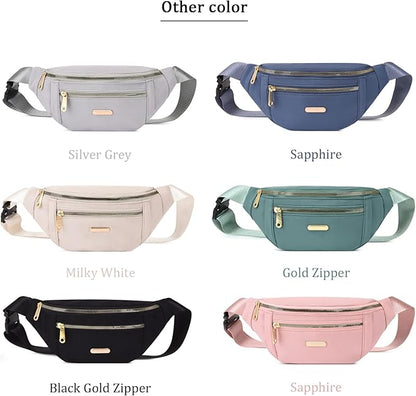 DAITET Crossbody Fanny Pack for Men&Women,Large Waist Bag & Hip Bum Bag with Adjustable Strap for Outdoors Workout Traveling Casual Running Hiking Cycling