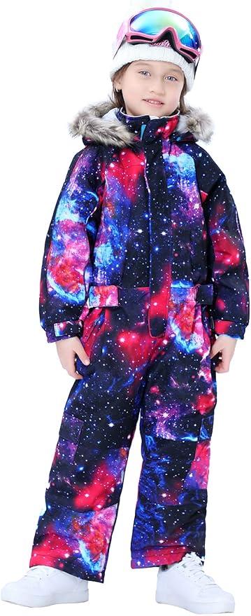 Kids Girls Boys Waterproof Colorful One Piece Snowsuits Coveralls Ski Suits Jackets Winter Jumpsuits