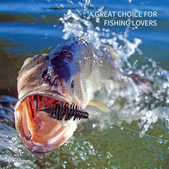 Soft Swimbait Lures, Soft Plastic Fishing Lures Kit, Bass Fishing Lure Swim Baits with 5 Color, Threaded Small Needle Tail for Trout, Crappie, Bass, Redfish, Freshwater, Saltwater