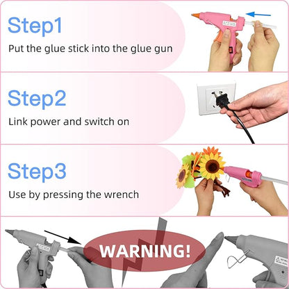 Glue Gun, Hot Glue Gun with 30 Glue Sticks and 10 Wood Craft Sticks, Mini Hot Melt Glue Gun Kit with Carrying Case for Crafts, DIY Arts, Sealing, Home Repairs