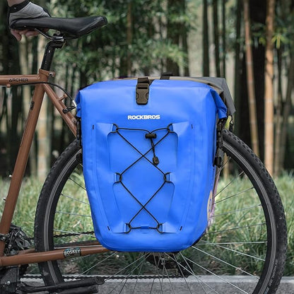 ROCKBROS Bike Panniers Waterproof Bike Rear Rack Bag Max 30L Large Capacity Bike Rear Panniers for Cycling Traveling Commuting