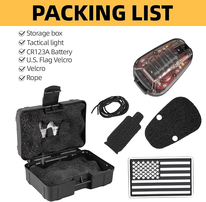 Tactical Helmet Light,4 Modes Visible LED IR Constant-on/Strobe,Waterproof Ladybird Lamp Survival Signal Light for Outdoor Sports Survival Signal Light,1*CR123A Battery Included.