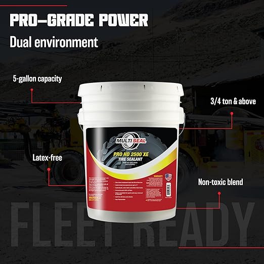 PRO HD 2500 XE Industrial-Grade Tire Sealant - Ethylene Glycol Formula - Heavy-Duty Protection - On/Off-Road Applications - Tubeless Tire Sealant - 5-Gallon Pail with Pump