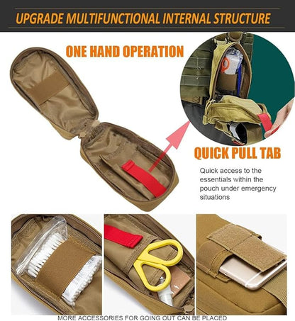 Small Ifak Trauma Kit for Duty Belt, Laser Cut Ifak Med Trauma Kit, Molle Tactical Emergency First Aid Kit Refill Supplies Insert