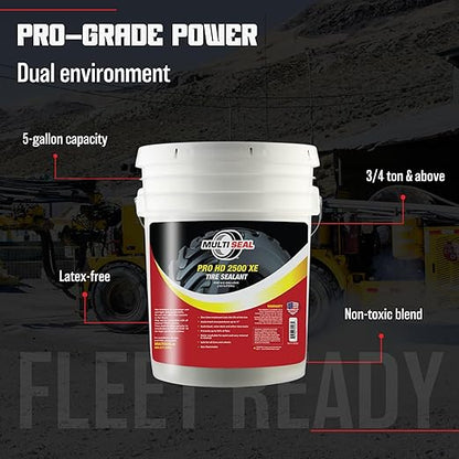 PRO HD 2500 XE Industrial-Grade Tire Sealant - Ethylene Glycol Formula - Heavy-Duty Protection - On/Off-Road Applications - Tubeless Tire Sealant - 5-Gallon Pail