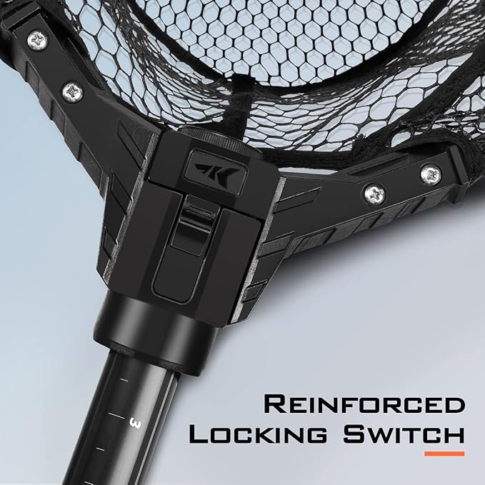 KastKing Brutus Fishing Net, Foldable Extendable Fish Landing Net, Lightweight & Portable Fishing Net with Soft EVA Foam Handle, Holds up to 44lbs/20KG, Fish-Friendly Mesh for a Safe Release