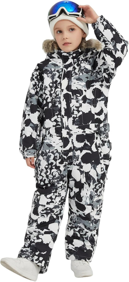 Kids Girls Boys Waterproof Colorful One Piece Snowsuits Coveralls Ski Suits Jackets Winter Jumpsuits