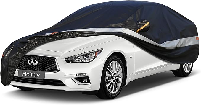 Sedan Car Cover Custom Fit Infiniti Q50 2013-2025, 100% Waterproof Breathable Outdoor Car Covers, Sun Rain Dust Snow Protection.