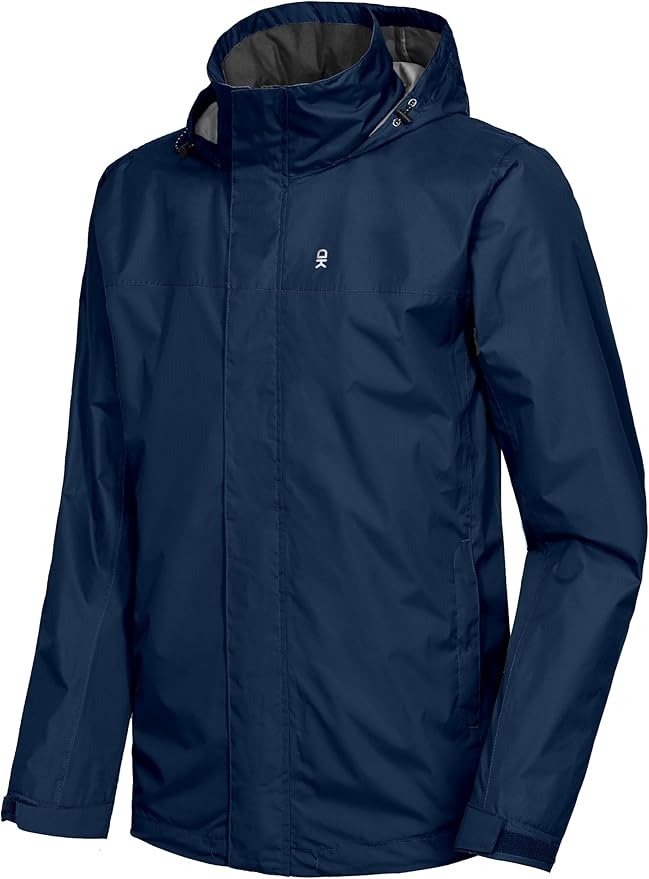 Little Donkey Andy Men's Waterproof Rain Jacket Outdoor Lightweight Rain Shell Coat for Hiking,Golf,Travel