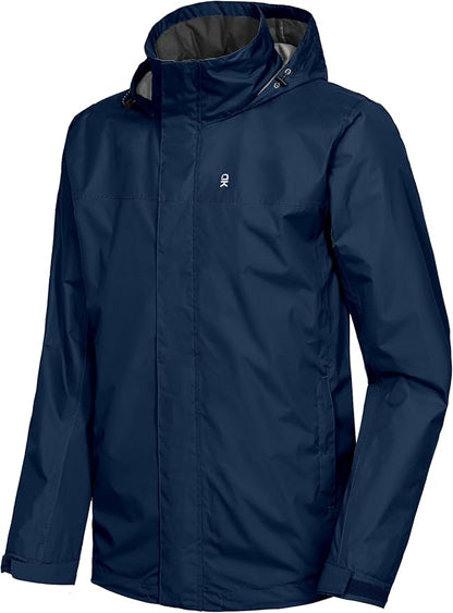 Little Donkey Andy Men's Waterproof Rain Jacket Outdoor Lightweight Rain Shell Coat for Hiking,Golf,Travel