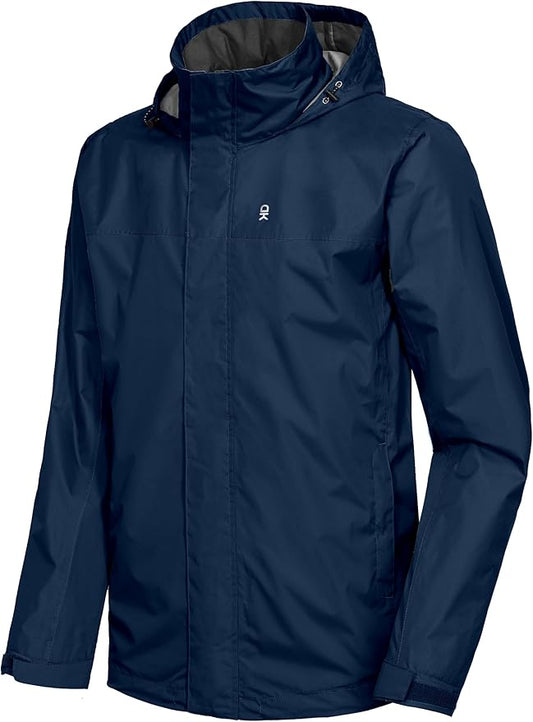 Little Donkey Andy Men's Waterproof Rain Jacket Outdoor Lightweight Rain Shell Coat for Hiking,Golf,Travel