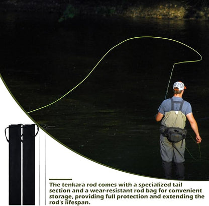 Goture 2pcs Tenkara Fishing Pole for Streams, Rivers, Ultralight Carbon Fiber Fishing Rods Inshore Stream Trout Pole for Micro Fishing