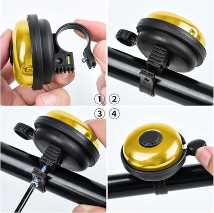 Classic Bike Bell, Aluminum Bicycle Bell, Loud Crisp Clear Sound Bicycle Bike Bell for Adults Kids