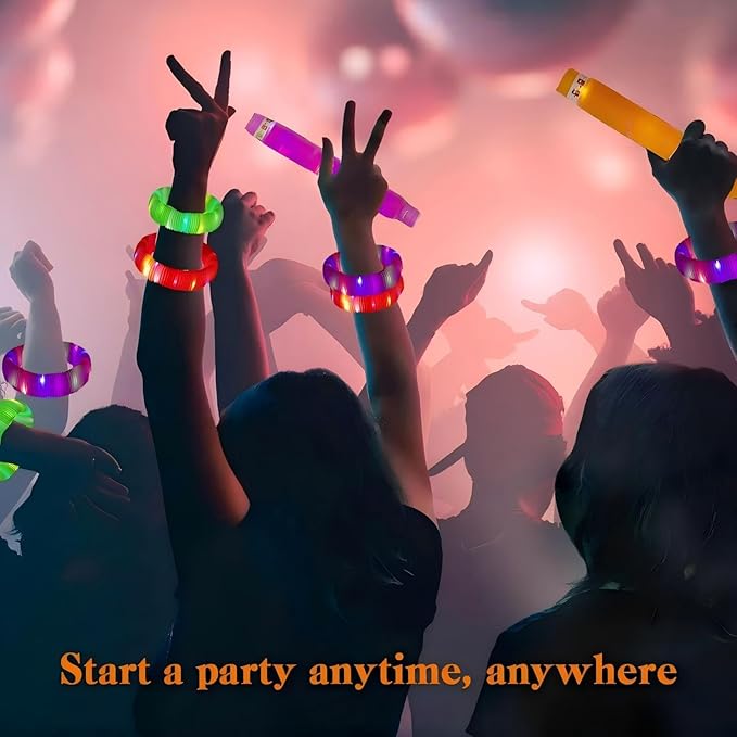 Pink 36 Pack Light Up Party Favors Supplies,Bulk Glow Sticks Bracelet,Necklace Accessories for Kids,Birthday Return Gifts Treats,Easter Basket Goodie Bag Stuffer Fillers for Boys Girls