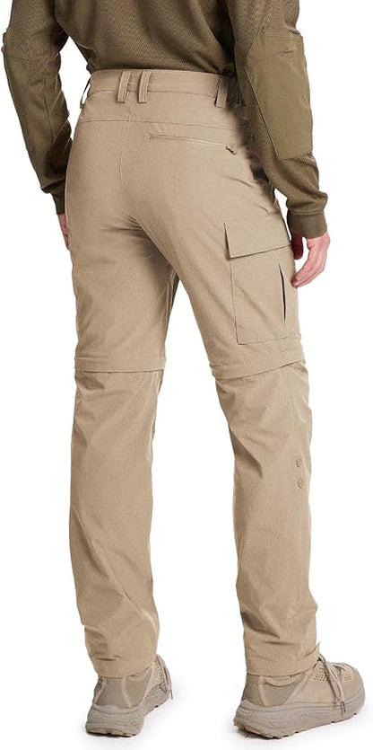 Moosehill Men's-Hiking-Pants Convertible Quick-Dry Water-Resistant Lightweight Zip-Off Outdoor with 5 Deep Pockets