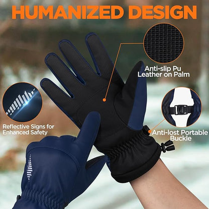rivmount Winter Waterproof Ski Snow Warm Gloves for Women Men, Windproof Cold Weather Thermal with Touchscreen Fingers, for Running Driving Cycling Hiking Biking Outdoor Sports Daily Work