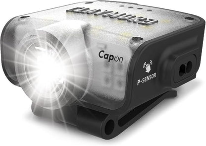 Claymore Capon 80C (Black) - LED Rechargeable Clip-On Cap Headlamp, Lightweight Hat Light for Camping, Running, Emergency & Industrial Use, Waterproof, Hands-Free Sensor, 45 Hours Battery Life.
