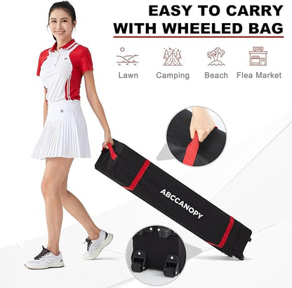 ABCCANOPY Pop Up Canopy with Sidewall,10x10 Outdoor Canopy Tent with Storage Sidewall for Commercial Events with 4 Weights (American Flag)