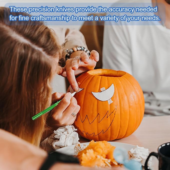 MECCANIXITY 4 Pcs Exacto Knife, Craft Hobby Knife with 40 Exacto Blades(#11) Profession Craft Knives for Crafting, Modeling, Scrapbooking (Gold Tone)