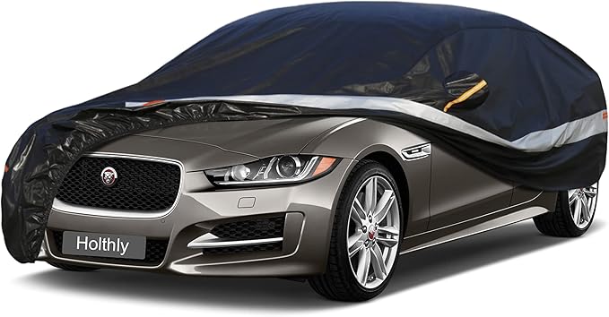 Sedan Car Cover Custom Fit Jaguar XE 2015-2023, 100% Waterproof Breathable Outdoor Car Covers, Sun Rain Dust Snow Protection. (Ships from US Warehouse, Arrive Within 3-7 Days)
