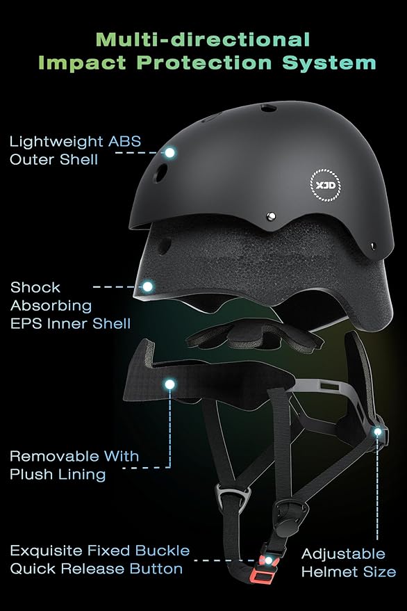 XJD Kids Bike Helmet,Multi-Sport Protective Gear Set for 3-5-8-14 Years Boys Girls with Knee and Elbow Pads Wrist Guards fit Roller Skates,Cycling,Skateboarding,Christmas Birthday Gifts for Kids