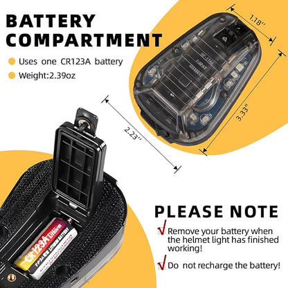 Tactical Helmet Light,4 Modes Visible LED IR Constant-on/Strobe,Waterproof Ladybird Lamp Survival Signal Light for Outdoor Sports Survival Signal Light,1*CR123A Battery Included.