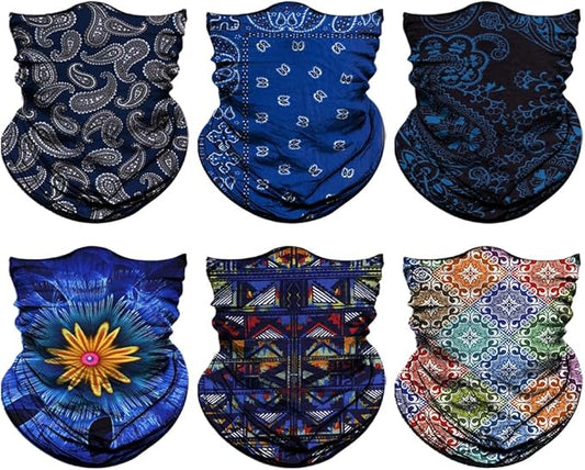 Neck Gaiter for Men Women Headwear Bandana Head Wrap Face Scarf Mask Cover Warmer Balaclava-Seamless & Versatile